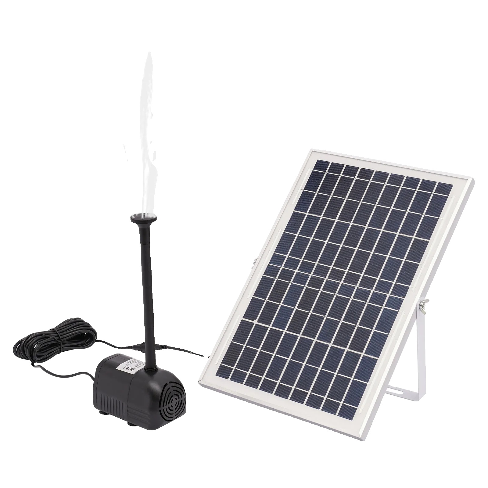 Solarbetriebene Springbrunnenpumpe, Maximale Fördermenge 1000 L/h, Wasserhöhe 200 Cm
