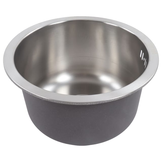 Mini Round Küchenspüle Edelstahlstangenbecken mit Abflussrohranschluss 30 cm Durchmesser - Eosnow