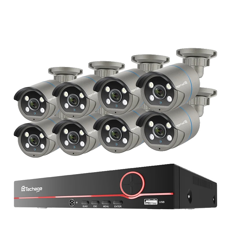 Sicherheitskamerasystem, 4-mp-auflösung, Ki-gesichtserkennung, 8-kanal-nvr Und 8 Kameras, 3t (), 8-kanal-nvr Und 8 Kameras, 3t (outdoor-sport)