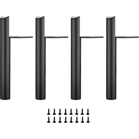 Set Mit 4 Möbelbeinen, 20 Cm Lang, Schwarze Metall-tischbeine, Möbelbeine Zur Selbstmontage, Inklusive Schrauben.