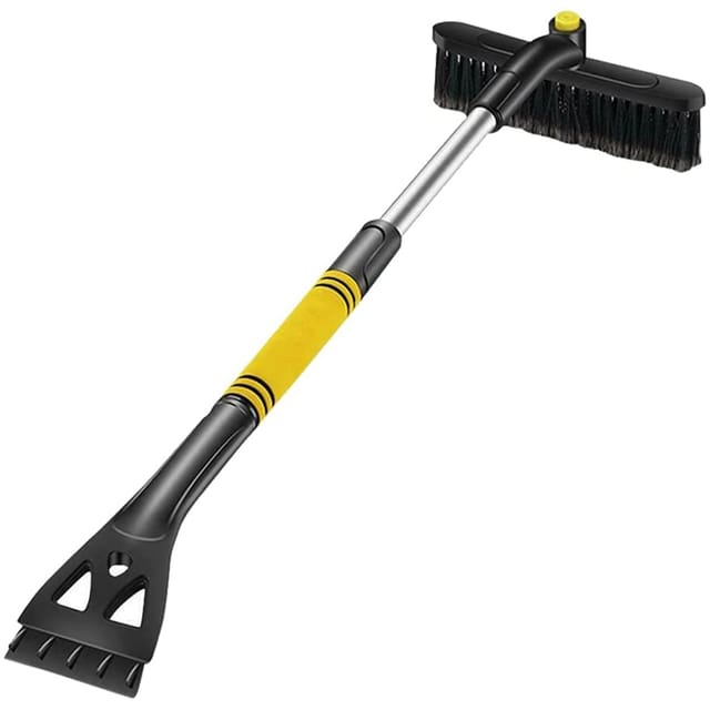 3-in-1 einziehbarer Schneebesen, pvc, drehbar, abnehmbar, 64–80 cm, schwarz/gelb