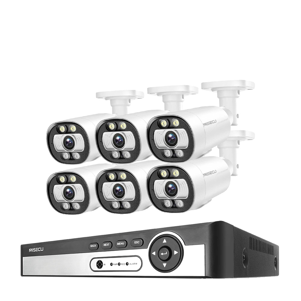 Cctv-kamerasystem, Unterstützt 8 Kanäle, Ki-gesichtserkennung, 8-kanal-nvr, 6 Kameras (5 Mp), 1 Tb
