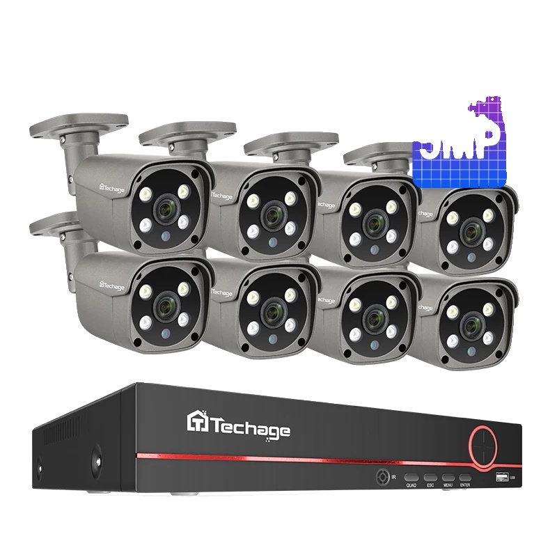 Sicherheitskamerasystem, 8 Kanäle, Zwei-wege-audio, 8-kanal-kameras (8 Stück, 5 Mp), 1 Tb
