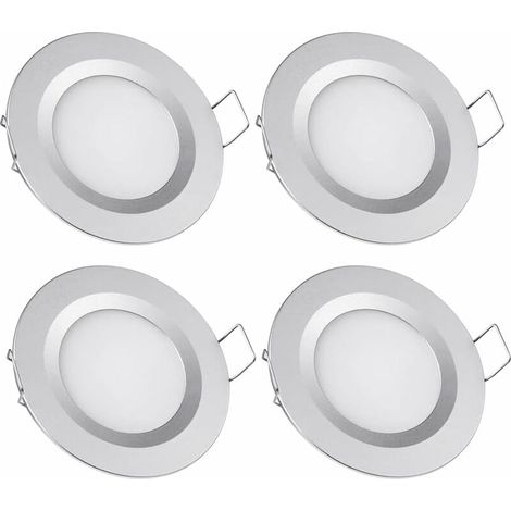 12v Led-einbaustrahler, 58-65mm Lochdurchmesser, 3w, 3200k, Warmweiß (silberne Ausführung) Für Wohnmobile, Boote, Wohnwagen, Transporter, Yachten