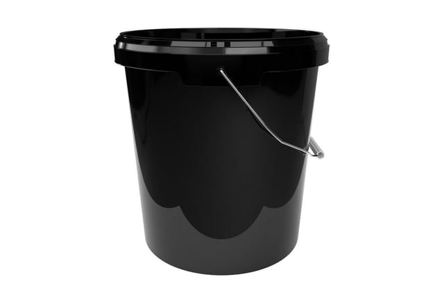 Fixedbyu - Eimer mit Deckel 16 Liter schwarz - lebensmittelecht, luftdicht, stabil,recycelbar