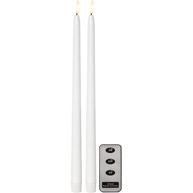 Led Stabkerze Flamme Slim 2er-Set aus Wachs - Star Trading