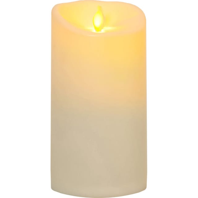 Star Trading - led Stumpenkerze M-Twinkle für außen von LED-Kerze flackernd, Kerzenlicht gelb mit Timer, batteriebetriebene Weihnachtsdeko aus