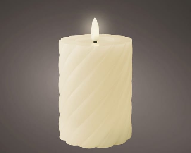 Kaemingk LED Kerze Wachs indoor creme Ø 7,5 x 12,3 cm