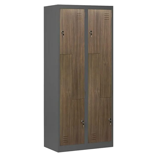 Jan Nowak Umkleideschrank Z02 Spind mit 4 Abteilen Kleiderspind Metallschrank Flügeltür Lüftungsschlitzen Pulverbeschichtung 185 cm x 80 cm x 45 cm