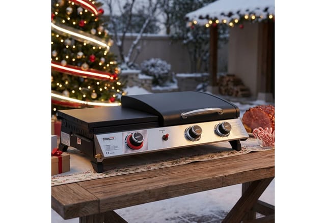 Royal Gourmet - 3 Brenner Gasgrill, 3 in 1 Tischgrill mit Grillen, Braten, Kochen, Campinggrill mit Klappbare Seitenablage, Tragbarer Picknickgrill