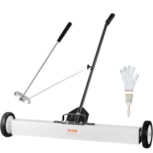 36-zoll-magnetkehrmaschine Mit Rädern, 55 Lbs Kapazität, Mit Ausziehbarem Magnetischem Aufnahmewerkzeug, Verstellbarem Griff, Magnetischer Aufnahmekehrmaschine Zum Aufnehmen Von Nägeln Und Schrauben,