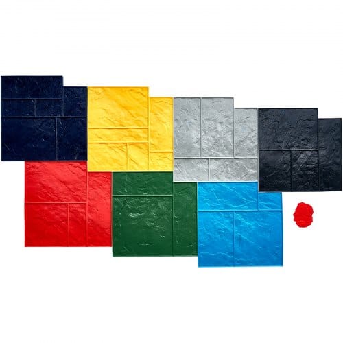 Betonstempelmatte, 61 X 61 Cm, 7 Stück, Betonstrukturhaut, Polyurethan-stempel, Steinfliesen-strukturmatte, Schieferbodenabdruck, Nahtloser Stempel, Betonformen Für Dekorative Außenbereiche - Vevor