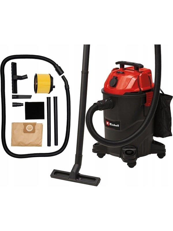 Einhell Nass-Trockensauger tc-vc 1825 a (1.250 Watt, 180 mbar Saugleistung, Automatiksteckdose, 25 l Auffangbehälter, Tragegriff, inkl. Düsen, Filter