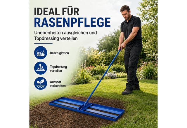 Bituxx Rasen Rakel Abziehschiene Abziehleiste Abziehbrett Rasenabzieher 106x25 cm