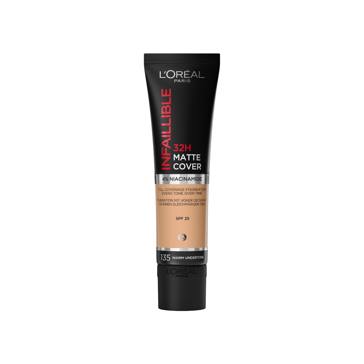 L'Oréal Infaillible 32h Matte Cover Foundation – 135 Warmer Unterton, 30 Ml
