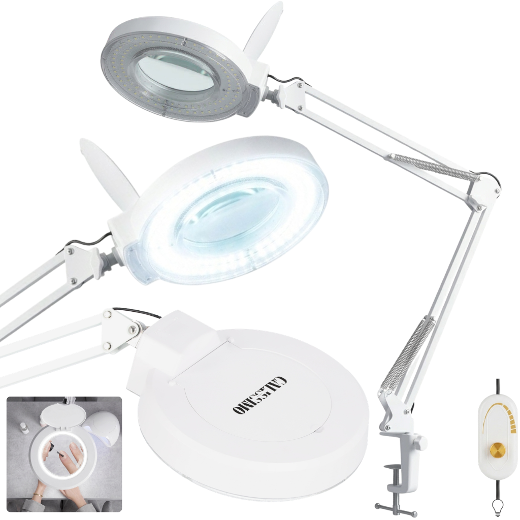 Led-kosmetik-vergrößerungslampe 24w, Wimpernvergrößerung Für Den Schreibtisch, Weiß, 83 Cm