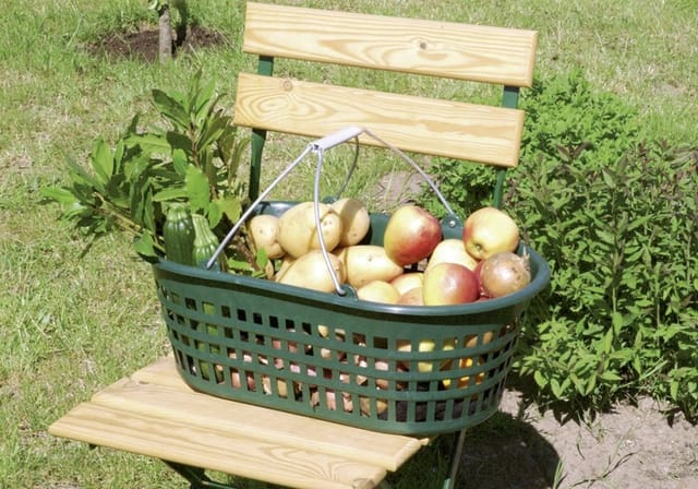 FP - floraworld Gartenkorb 15 kg grün oval, m. Doppelklappbügel