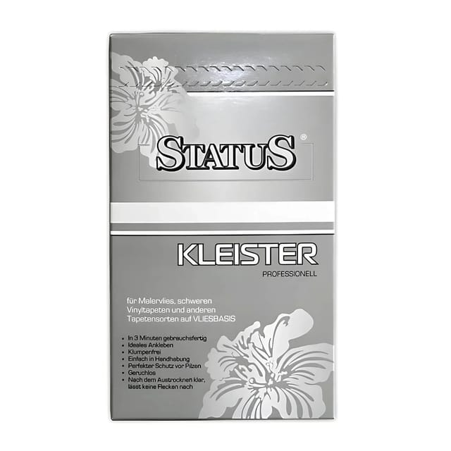 STATUS PROFI Kleister Kleber Tapetenkleister für alle Vliestapeten und überstreichbare Vliesbeläge 250 g für max. 40 qm / 7 Rollen