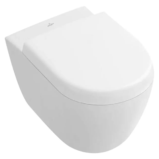Tiefspül-WC spülrandlos Subway 2.0 355x480x360mm Oval wandh. Abg. waagerecht Direct-Flush Weiß Alpin CeramicPlus - Villeroy&boch