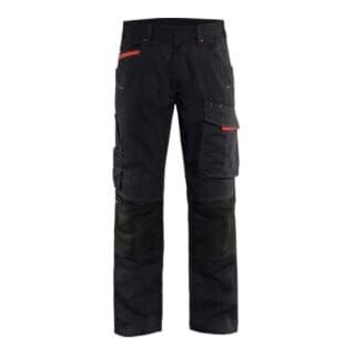 Blaklader - Blakläder Service Bundhose Service Plus, schwarz / rot, Konfektionsgröße 50 Grammatur 250