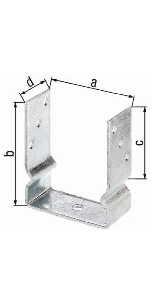 GAH - U-Pfostenträger ETA-10/0210 121x150x100x60mm feuerverzinkt zum Aufschrauben