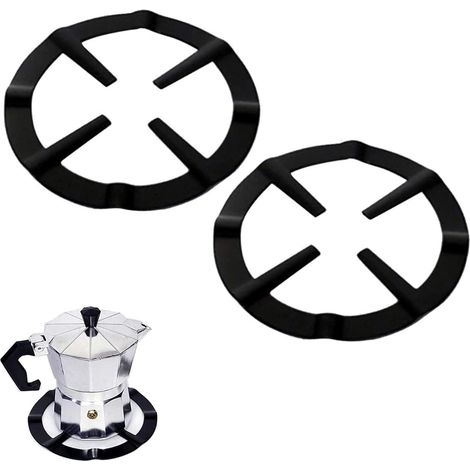2-teiliger Moka-kochtopf-reduzierringhalter - Kaffeezubehör-brenner-reduzierring Für Espressomaschine, Backofen Und Küche (schwarz)
