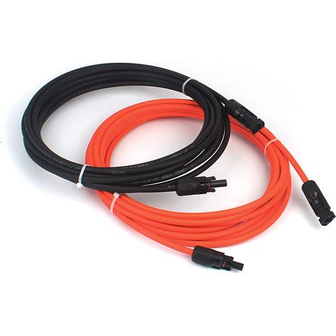 2 X Photovoltaik-verlängerungskabel, Pv1 - F 2,5 Mm², 4 M / Kabel, Mc4-stecker Ip67, 12 Awg (schwarz + Rot) Für Photovoltaik-solarmodule Usw.