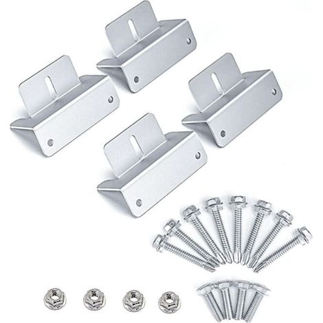 4-teilige Z-halterung Für Solarpaneele, Z-halterung Mit Muttern Und Schrauben Für Wohnmobildächer – 100662 Mm