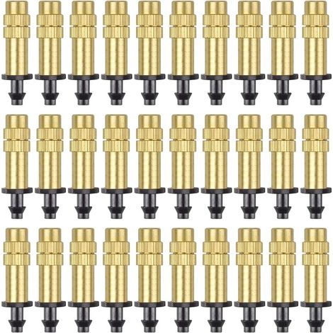 30 Verstellbare Kupfer-zerstäuberdüsen Für Tropfbewässerungssprüher (4/7 Mm Mikrosprinkler), Bewässerungsgeräte Für Kühlgärten Und Gemüsegewächshäuser