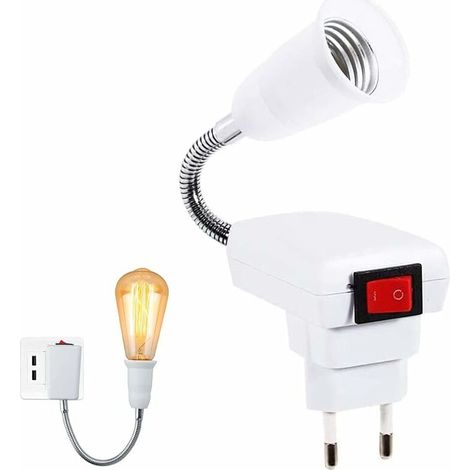 Bdd E27-fassung Mit Funkschalter, 360 Grad Dimmbare Led-lampe, Türleuchte Für Büro, Schlafzimmer, Küche, Wandleuchte, Nachttischlampe, 20 Cm (leuchtmittel Nicht Enthalten)