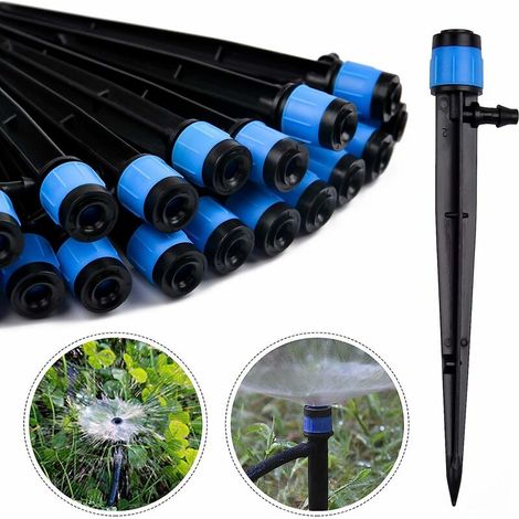 50 Stück Mikro-tropfbewässerungssprinkler, 360°-wasserfluss-emitter Mit 8 Löchern Für 1/4"-schläuche (4–7 Mm), Für Garten-tropfbewässerungssysteme, Blau