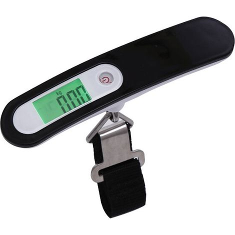 Elektronische Gepäckhakenwaage, Tragbare Digitale Gepäckwaage, Max. 50 Kg / 110 Lb (schwarz)