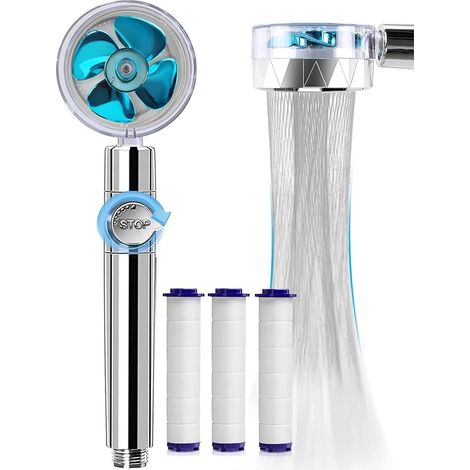 Handbrausekopf, Wassersparend Und Kalkabweisend, Hochdruck-propellerduschkopf, Dreistufiges Filtersystem Mit 3 Austauschbaren Pp-baumwollfiltern