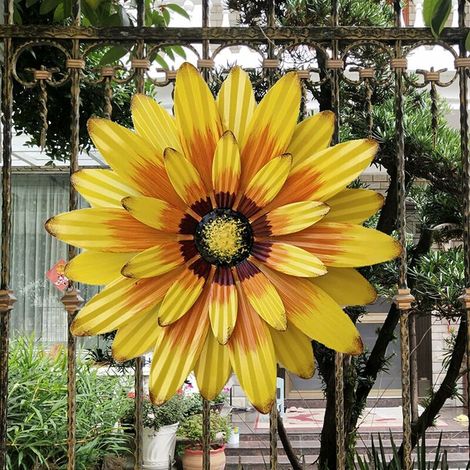 Metallwanddekoration, 32 Cm Große Metallblumen-wanddekoration, Mehrschichtige Metallblumen-wandkunst, Eisenwandskulpturen Für Garten, Hof, Wohnzimmer, Schlafzimmer (gelb)