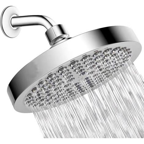 Bdd 6" Runder, Galvanisierter Duschkopf Für Badezimmer - Hochdruck-rundduschkopf Aus Galvanisiertem Edelstahl 304 Für Komfortables Duschen Bei Niedrigem Wasserdruck - Wand- Oder Deckenmontage (1