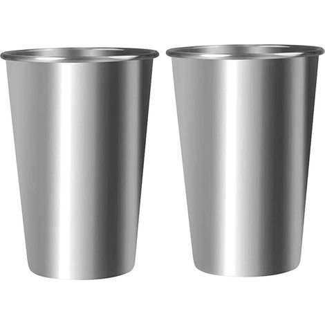 Bdd Set Mit 2 Edelstahlbechern, Stapelbare Edelstahlgläser Für Zuhause, Camping, Picknicks, Reisen, Grillen, Wandern Und Mehr (350 Ml)