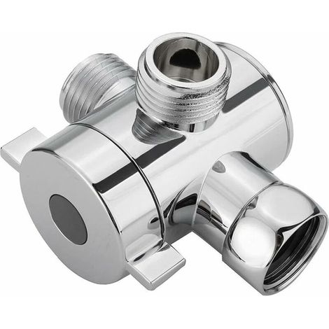 3-wege-ventil, 3-wege-g1/2"-duschumsteller Mit Absperrventil, T-adapterventil, Duschadapter Für Fest Installierte Handbrause/duschkopf, Verzinnt, 1 Stück