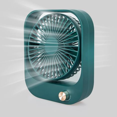 Usb-tischventilator, Leistungsstark Und Leise, Luftzirkulationsventilator, Verstellbarer Neigungswinkel, Grün