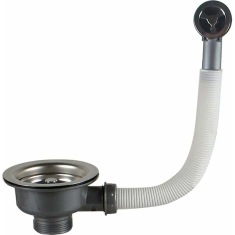 Ge-spülbecken Mit Überlauf, 110-mm-edelstahlkorb, 1,5 Zoll, Edelstahl + Abs, Ge + Korb