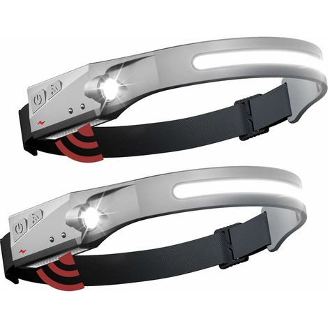 2x Wiederaufladbare Led-stirnlampe Mit Weitwinkel Für Den Außenbereich, Wasserdichte Camping-stirnlampe Mit Batteriebetrieb