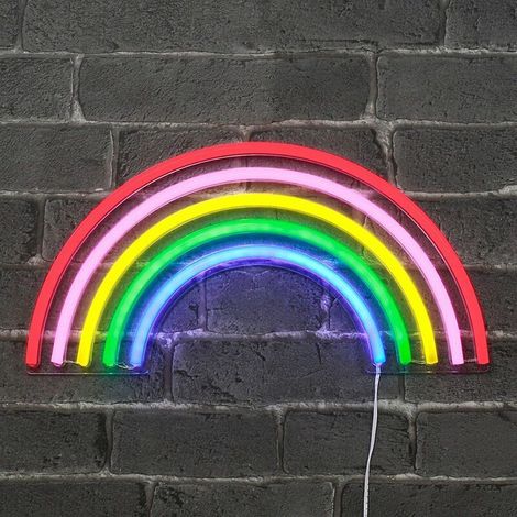 Regenbogen-neonlicht, 38 Cm – Inklusive Stecker Und Ein-/ausschalter – 5 Farben – Regenbogen-led-neonlicht Zur Dekoration Eines Kinderzimmers Oder Anderer Räume
