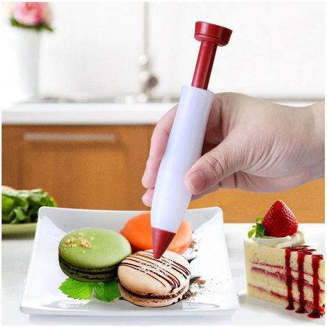 Tortenschrift-stift Mit Blumenmuster, Lebensmittelechter Silikon-schokoladensoßen-extrusionsstift, Backwerkzeug, Melkstift