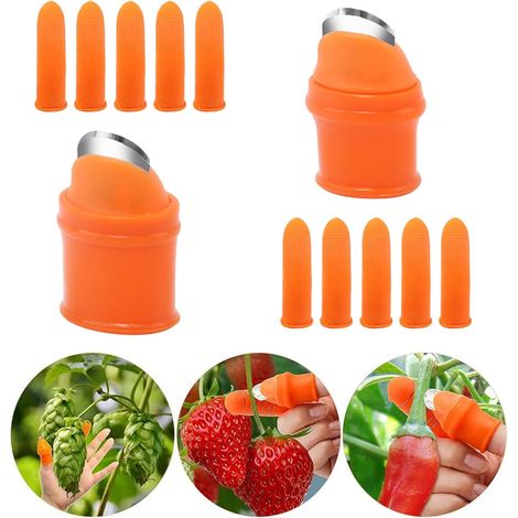 Daumenmesser, Silikon-fingermesser, Obstpflückmesser, Daumenschneider, Gartenmesser, Gartenwerkzeug Für Gartenarbeit, Gemüseernte Und Kochen, 2-teiliges Set