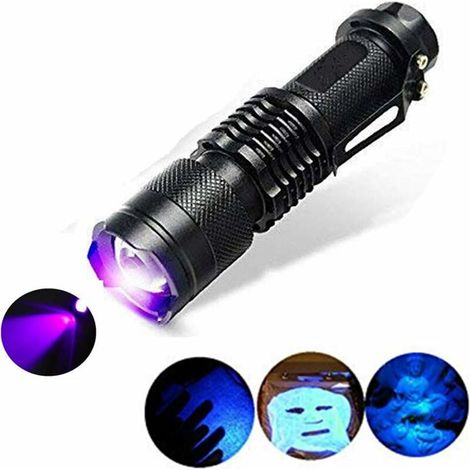 Uv-taschenlampe, Hochleistungs-taschenlampe Mit Violettem Zoom, 300 Lm Uv-modus Mit Variablem Fokus, 395 Nm Bis 395 Nm