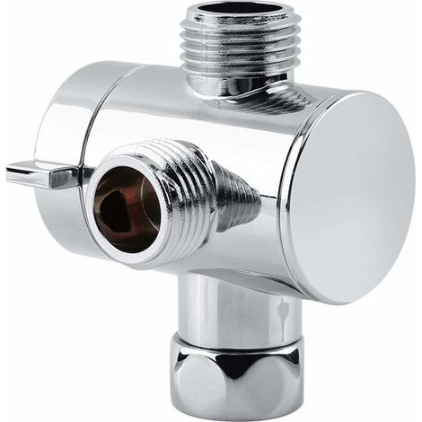 3-wege-umstellventil, G1/2-schaltadapterventil Für Küchen- Oder Badezimmerersatzteile, Verchromter Duschspritzschutzverteiler