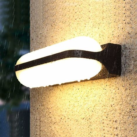 Moderne Led-außenwandleuchte, 24 W, Wasserdicht, Aluminium + Acryl, 26,2 X 9,8 X 5,9 Cm, Schwarz-01