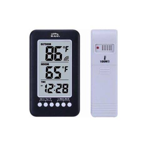 Kabelloses Digitales Lcd-innenthermometer (℃/℉) Für Innen Und Außen Mit Uhr Und Sender