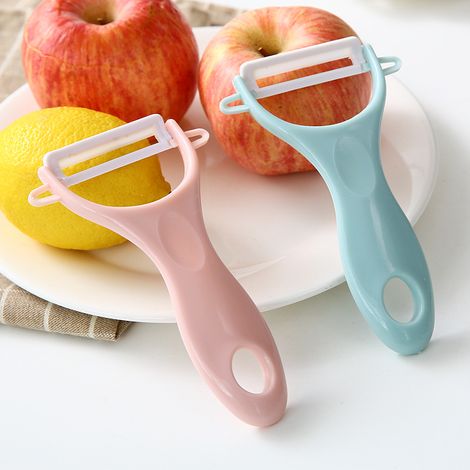 Bdd Obstschäler, Keramikschäler, Keramikklingenschäler Für Obst, Kartoffeln Und Scharfkantiges Gemüse, 2er-set – Rosa/blau