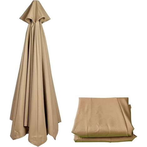 Ersatz-sonnenschirm Mit 8 Streben (2 M/2,7 M/3 M), Ersatz-sonnenschirm, Ersatzstoff Für Sonnenschirm (khaki, Ohne Schirmhalterung)
