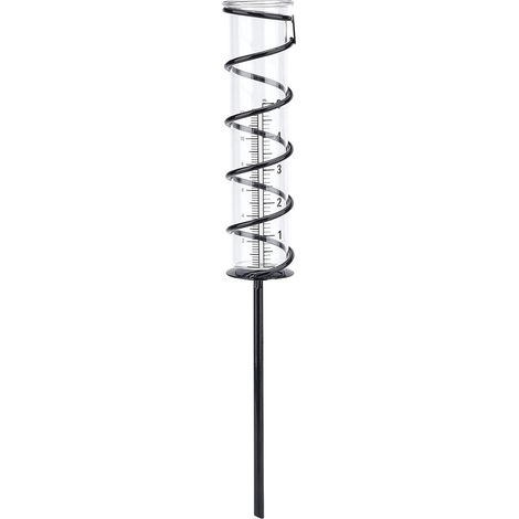 12 Cm Spiralförmiger Glasregenmesser, Metallrahmen, Messbecher Aus Glas, Eisenrohr, Glasregenmesser, Dekoration Für Garten, Rasen Und Hinterhof